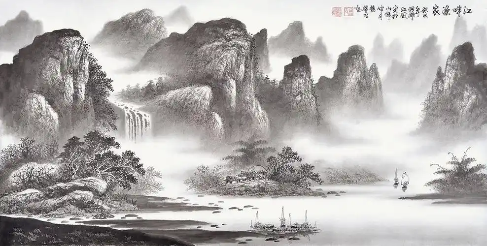 【工笔画】当代名家漓江山水画欣赏