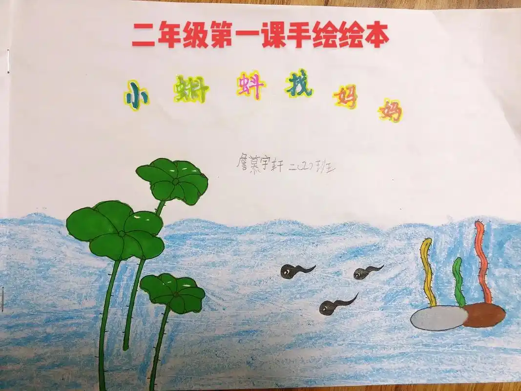 本周末实践作业手绘绘本《小蝌蚪找妈妈》#手绘绘本 #图文伙伴 - 抖音
