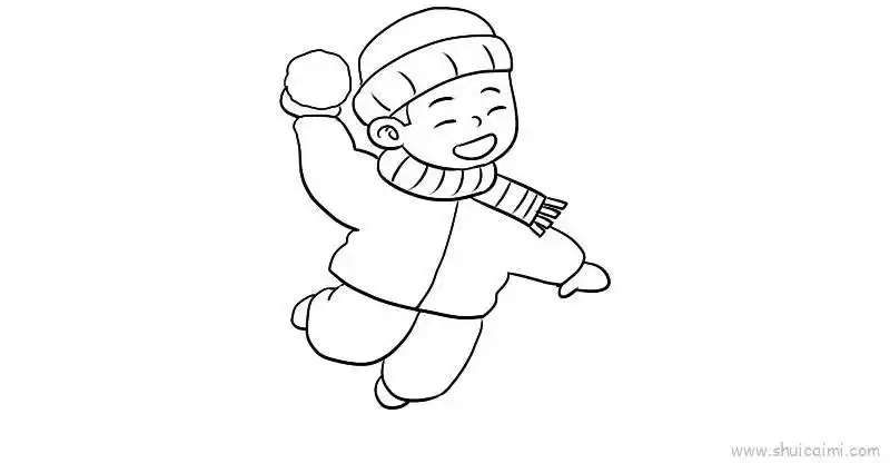 打雪仗儿童画怎么画打雪仗简笔画简单