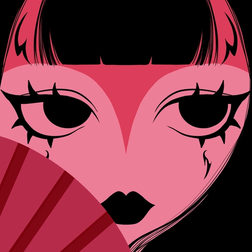 简约同色系插画|荔枝红