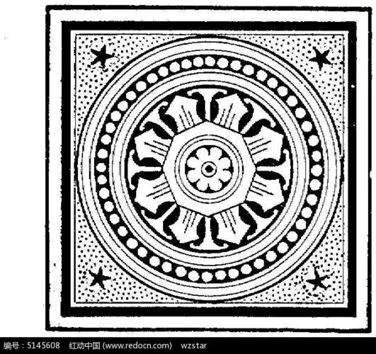 方圆简约对称花纹