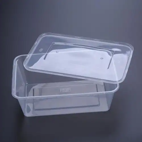 塑料pp注塑餐盒打包盒单格环保透明长方形1500ml