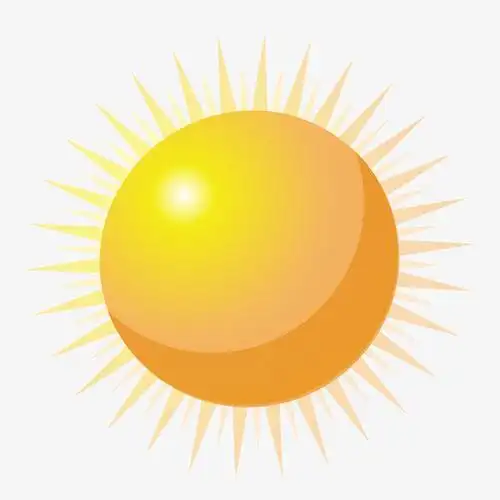黄色质感发光太阳