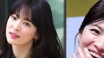 图中,张柏芝的鱼尾纹有的向上长,赵薇的鱼尾纹有的向下长,真是千姿