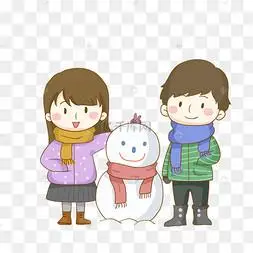 情侣雪人