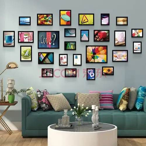 品牌简约现代照片墙装饰客厅免打孔创意组合相框挂墙相片墙相册背景墙