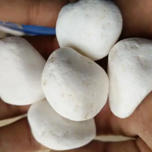 白色小石头白玉石白石子白色鹅卵石