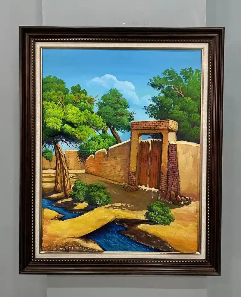 新疆立体画.kaparitma rasim #风景画 #手绘 - 抖音