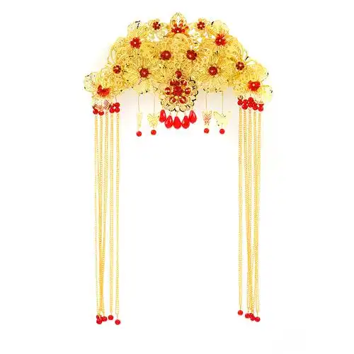 新娘古装大头饰流苏中式旗袍凤冠古典秀禾服配饰 现货