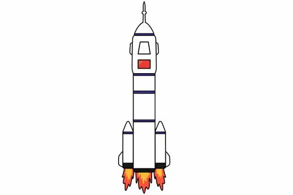 神舟五号飞船简笔画画法步骤图片