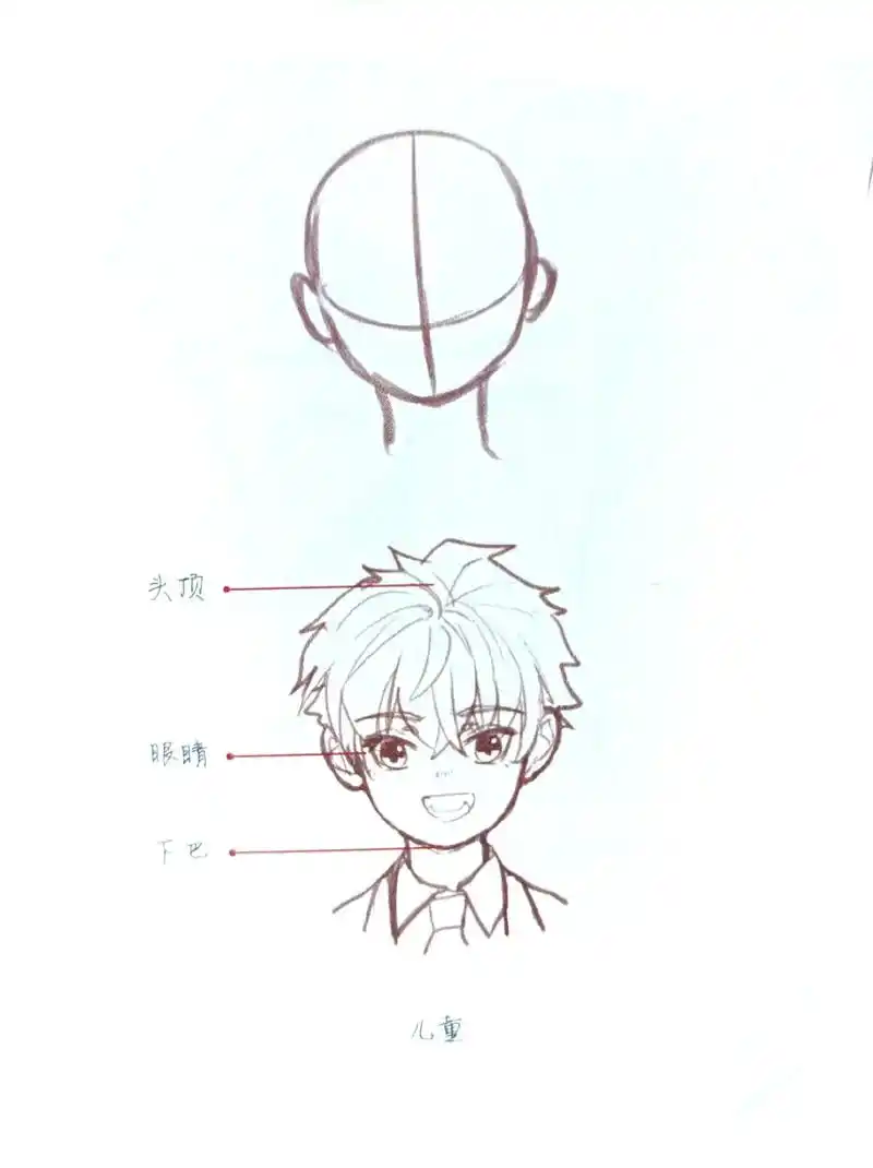 动漫人物绘画 不同年龄阶段脸部比例变化#一起学画画 - 抖音