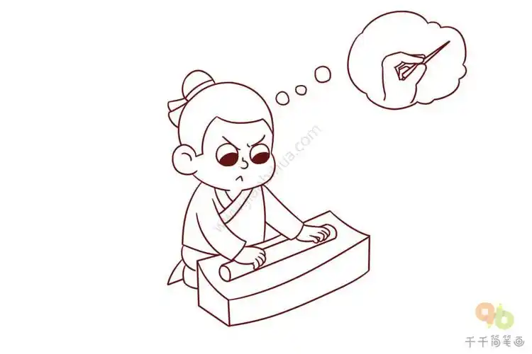 成语故事 磨杵成针简笔画