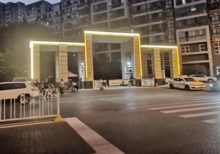 而就在几天前,小区大门前还是另外一番景象.