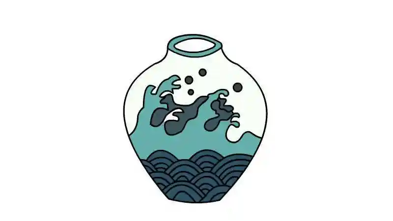 青花瓷图片简笔画