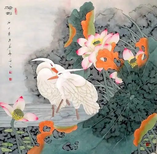 书画名家刘用华《当代全国南北没骨花鸟大展》展览作品赏析