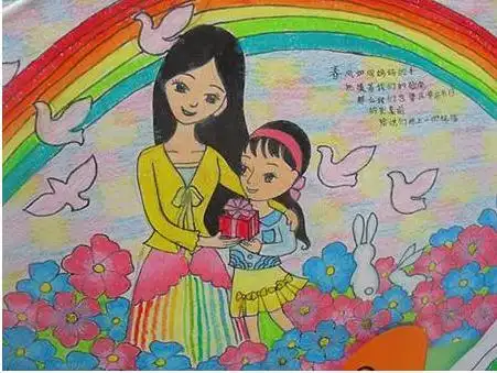 [怎么画母亲节的儿童画]母亲节优秀的儿童画一等奖母亲节那一天,儿童