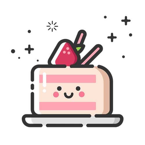 mbe风格卡通草莓蛋糕免抠素材