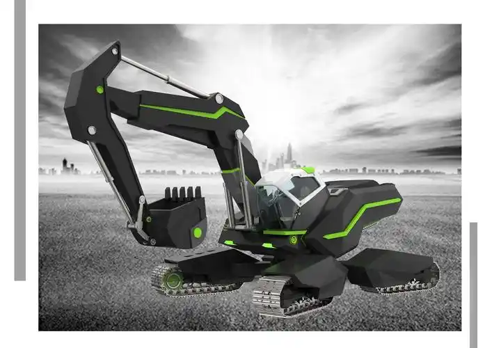 概念产品挖掘机,犀牛建模,ks渲染|工业/产品|工业用品/机械|demo的彡