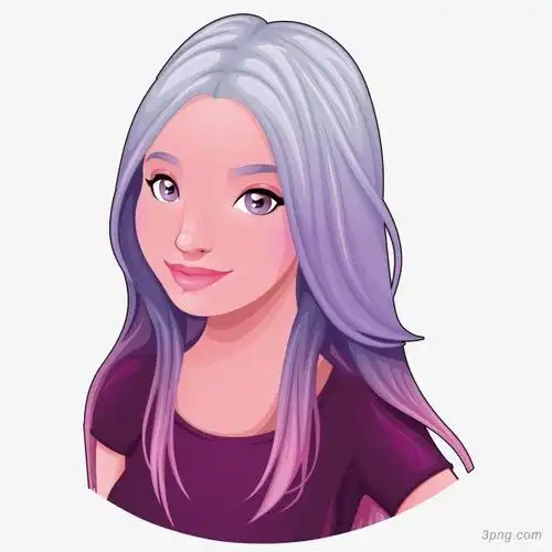 手绘卡通可爱女孩头像png素材透明免抠图片-卡通手绘