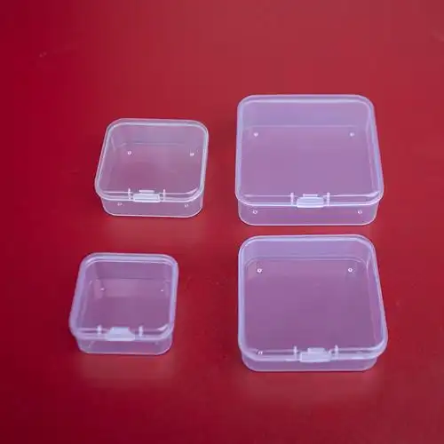 正方形塑料盒子小产品五金零件盒配件盒半透明桌面收纳盒中号工具