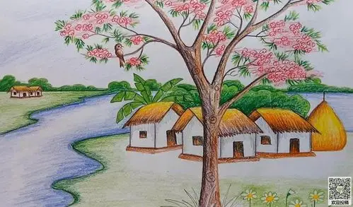 儿童画春天图画作品_春天儿童画__小马感悟网,河南新闻学院,数码果,百