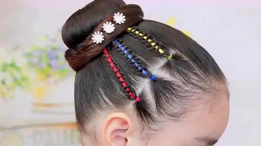 儿童丸子头就应该这样扎,不松散又干练,夏天扎清爽又可爱