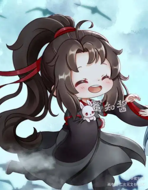 魔道祖师忘羡七夕贺图-蜜知酱_魔道祖师魔道祖师q版忘羡蓝忘机魏无羡