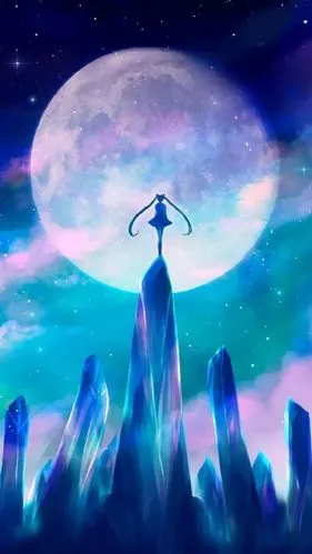 水兵月星空梦幻背影壁纸