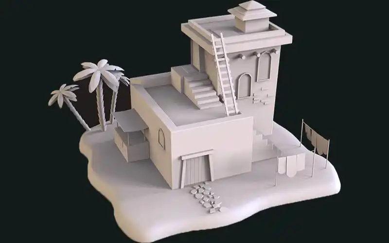 3dmax建模案例小练习,写实海景房模型制作, 新手入门建模必会技巧