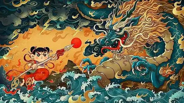 中国传统神话故事:哪吒闹海