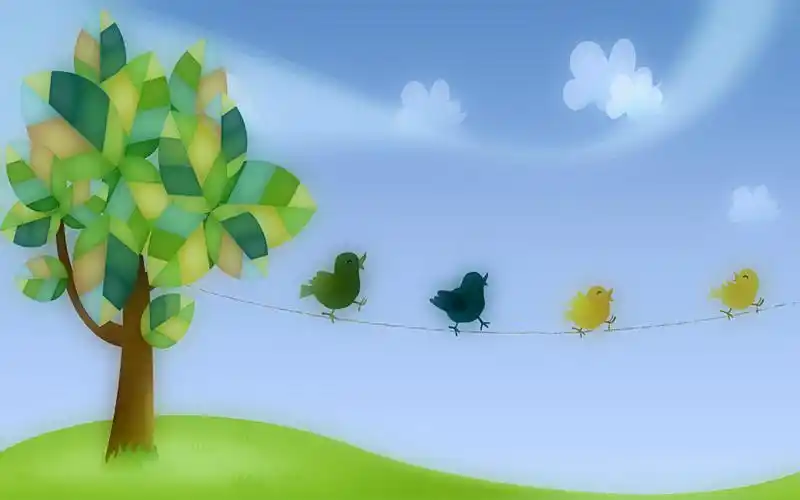 壁纸简约设计树鸟
