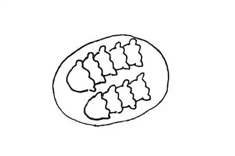简笔画教程,食物简笔画,饺子简笔画,简笔画图片