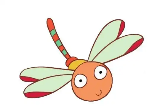 卡通蜻蜓简笔画画法步骤图片
