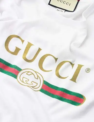 gucci/古驰 男士白色洗水标志圆领短袖t恤 440103x3f0