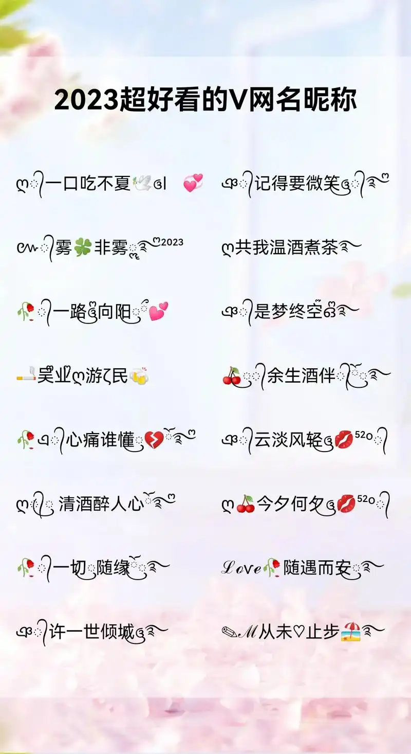 可以复制粘贴的微信昵称.