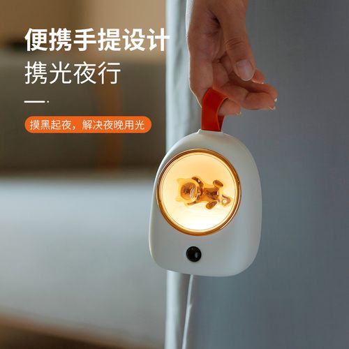 猫咪灯人体感应小夜灯led光控卧室床头少女心睡觉睡眠夜间小夜灯