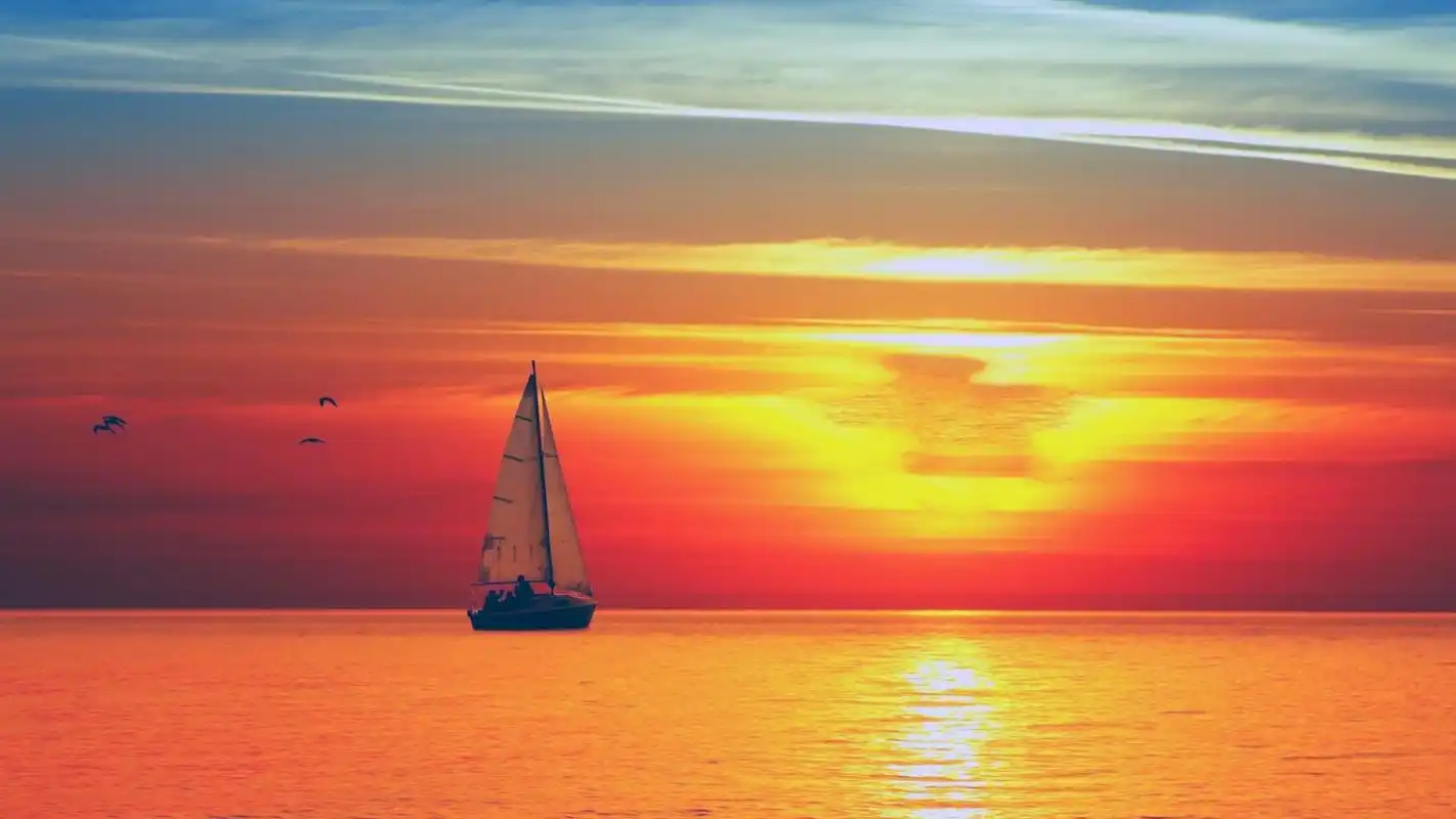 唯美落日余晖图片桌面壁纸-风景壁纸-手机壁纸下载-美桌网