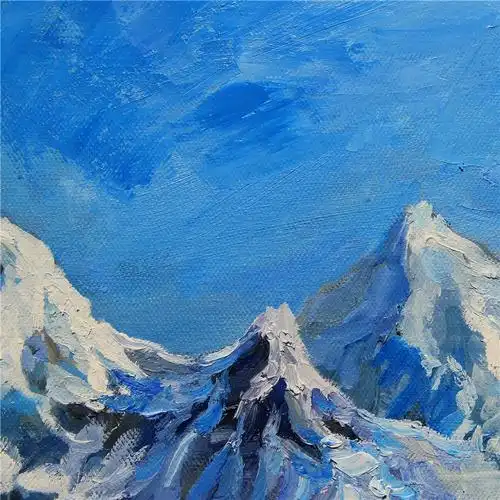 《雪山》原创布面油画