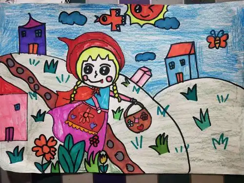 儿童画《小红帽》