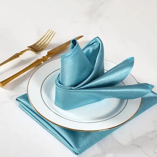 h6dq口布西餐巾酒店折花布宴会红色用餐布餐巾感白色口布酒店