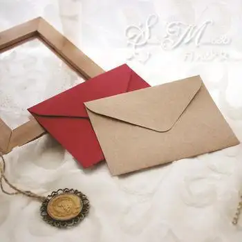sailormoon630 复古进口牛皮红色信封 卡片贺卡收纳 9×12厘米