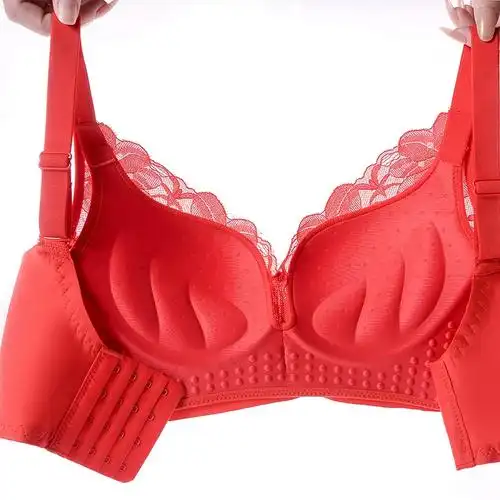 都市丽人本命年女大红色内衣套装无钢圈结婚新娘聚拢小胸性感龙年