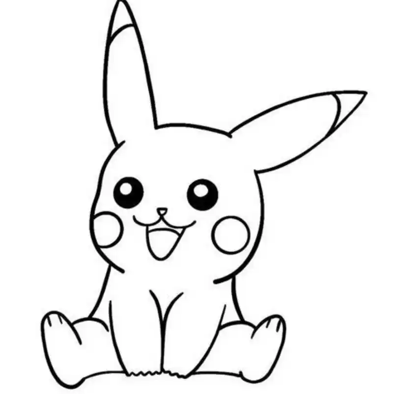 皮卡丘简笔画 皮卡丘,最后再加一张涂色示范,爱了爱了,@,@ #皮卡丘