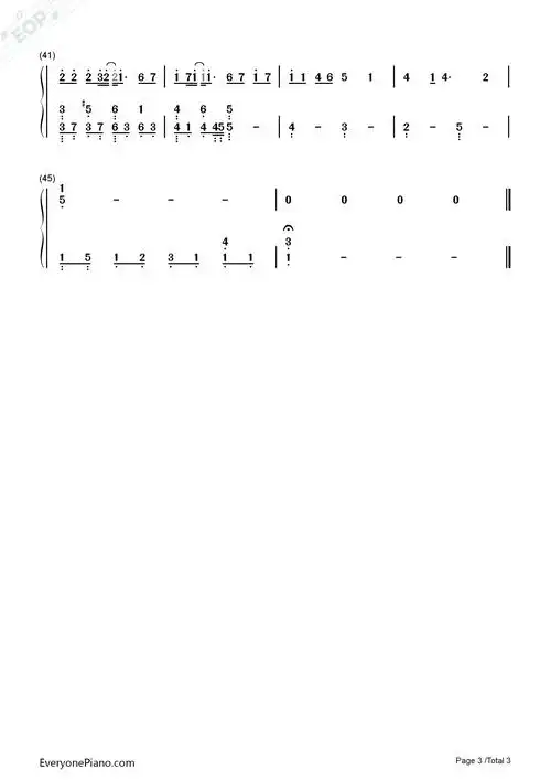 搁浅-周杰伦双手简谱预览3