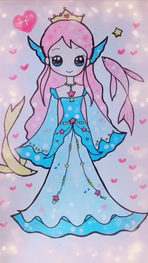 小公主简笔画来了,是不是都很美!