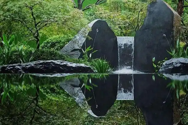 黑山石自然风景石,户外园林草坪点缀野山石|水景|庭院|园林景观_网易