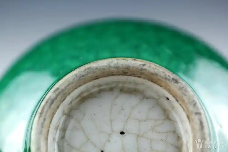 清早期郎窑绿釉鸡心洗 - 清 - 瓷器 - 华夏收藏网