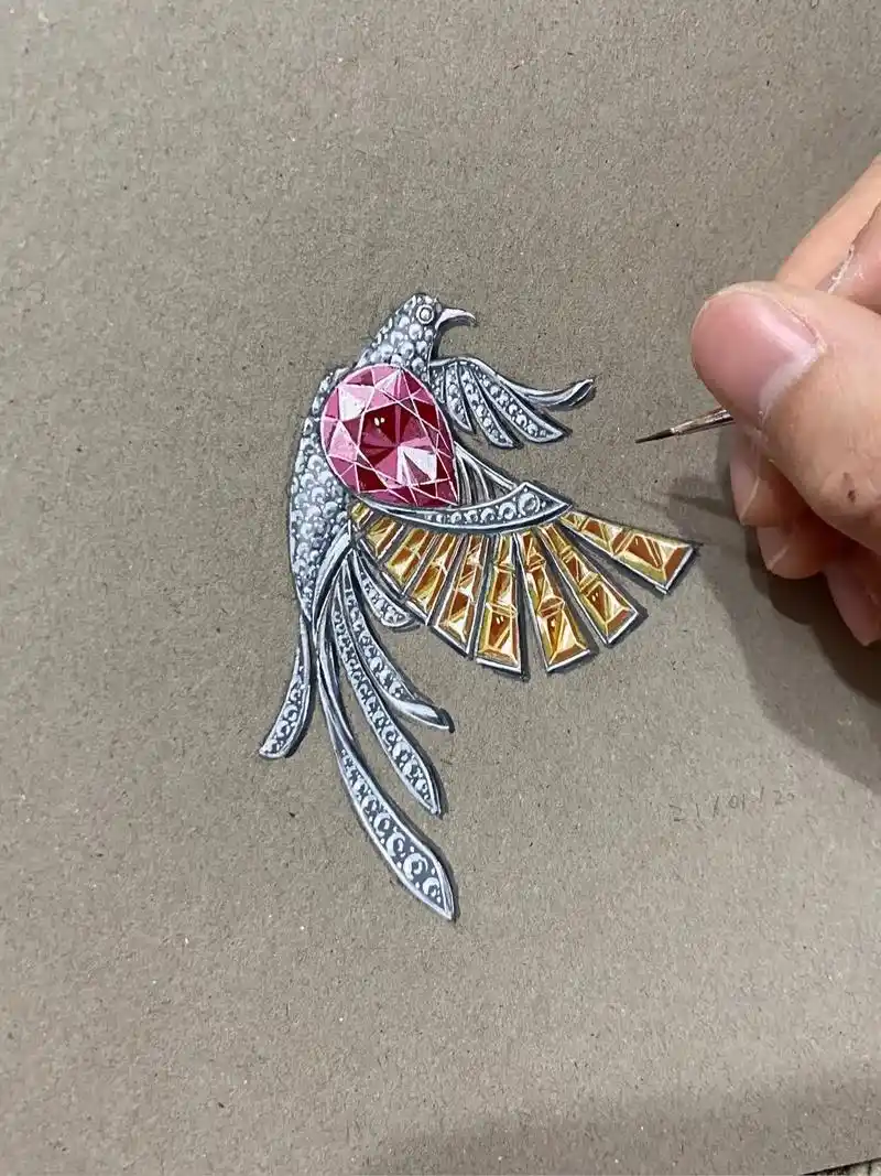 07珠宝手绘  鹰击长空07|||灵感来自于猎鹰在高空急速下 - 抖音