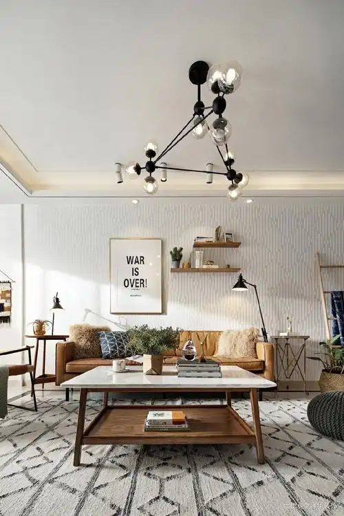 金沙世纪城85平北欧风格装修客厅北欧极简客厅设计图片赏析