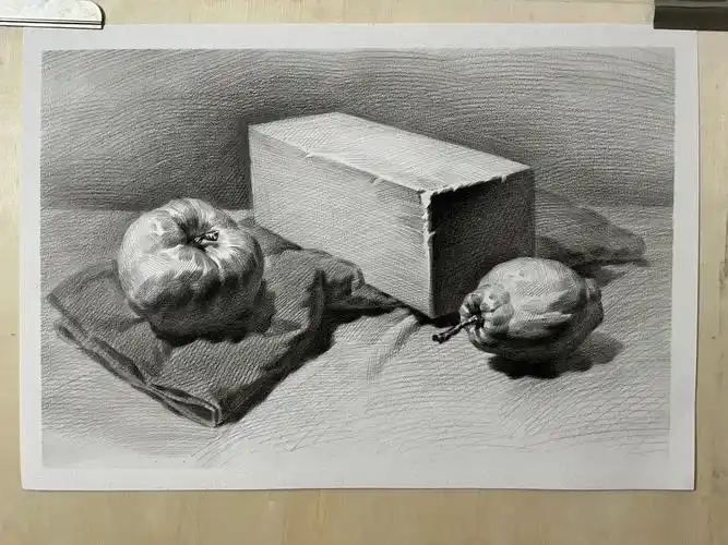 素描几何体组合石膏步骤图